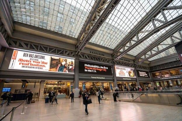 Visit Philadelphia takes over New York City’s Moynihan Train Hall with “Come for Philadelphia. Stay for Philly.” ads